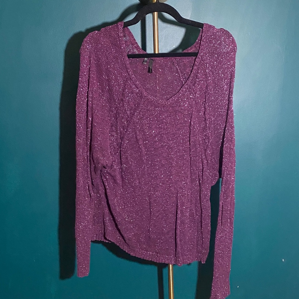 Maurices Sparkling Purple Long Sleeve Top
